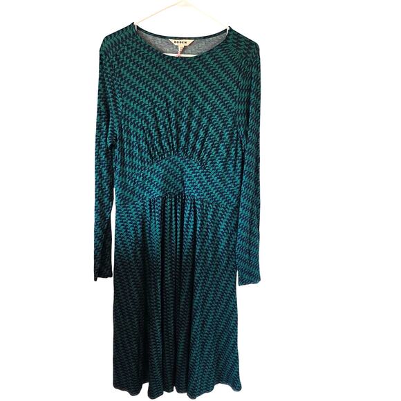 Boden Thea Long Sleeve Jersey Dress Womens Size 10 Green NEW - Picture 2 of 5
